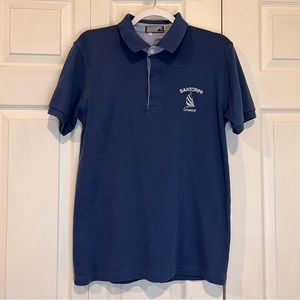 🌻 Santorini Blue 100% Greek Cotton Polo/ Golf Shirt - size Large